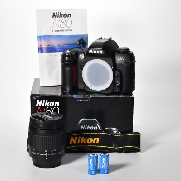 Nikon N80 35mm Film SLR w/Nikon 28-80mm Lens User Manual Original Box MINT - Picture 1 of 16